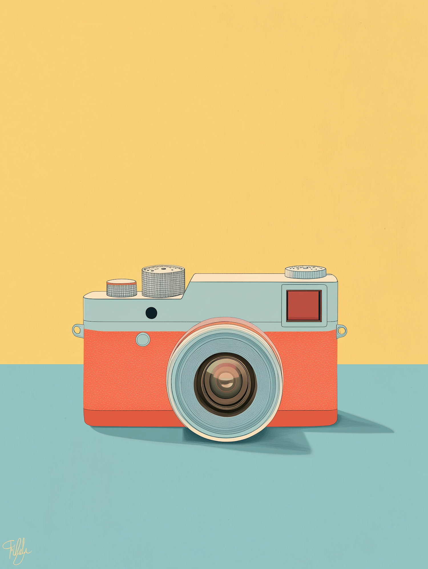 Stylized Vintage Camera Illustration