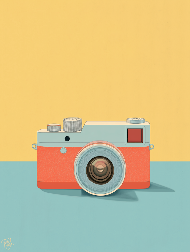 Stylized Vintage Camera Illustration