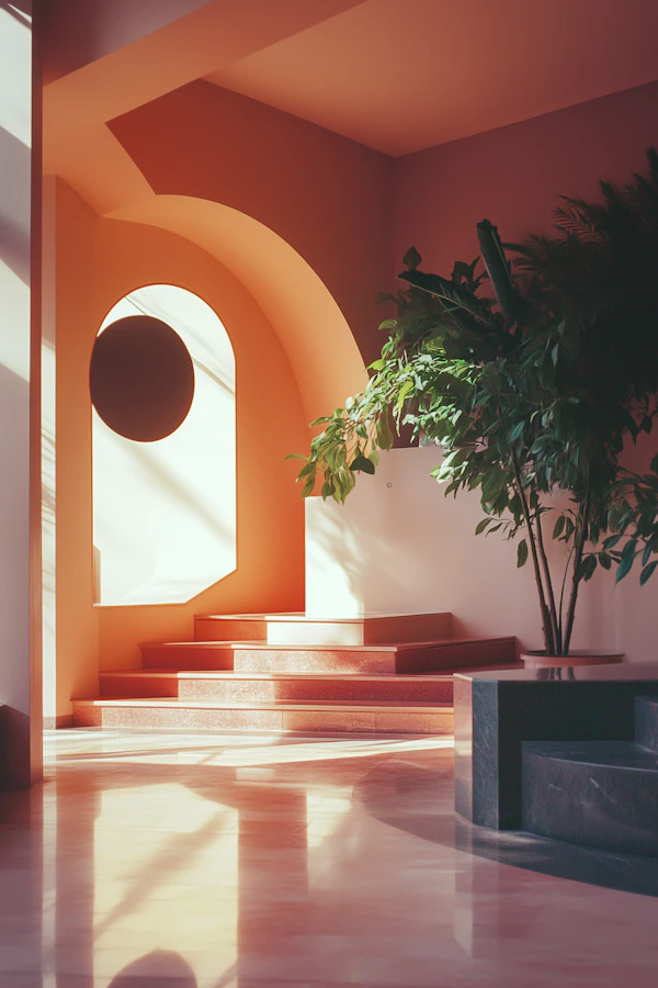 Serene Interior with Architectural Elements