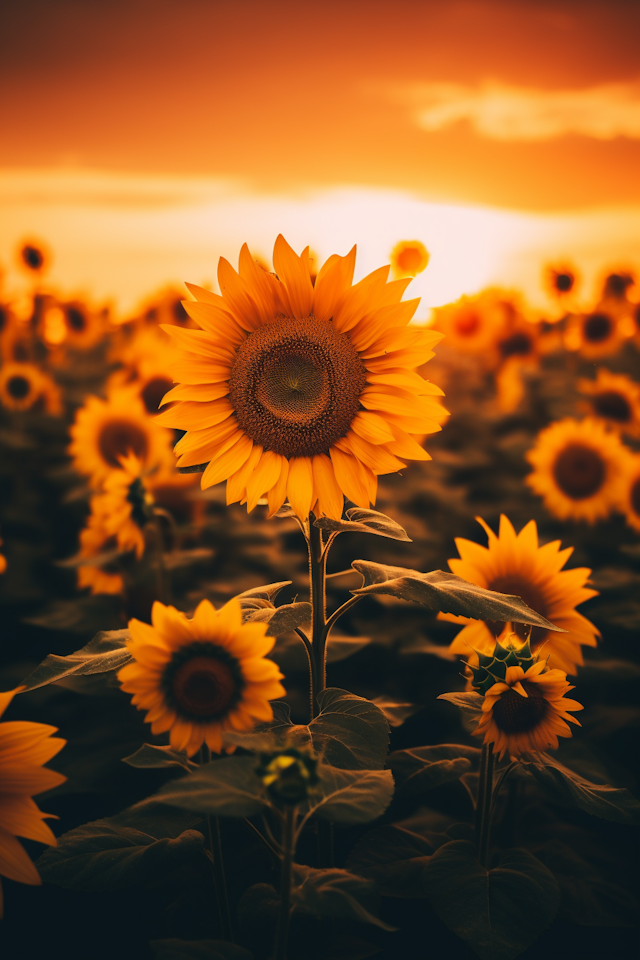 Sunrise Serenade in Sunflower Fields