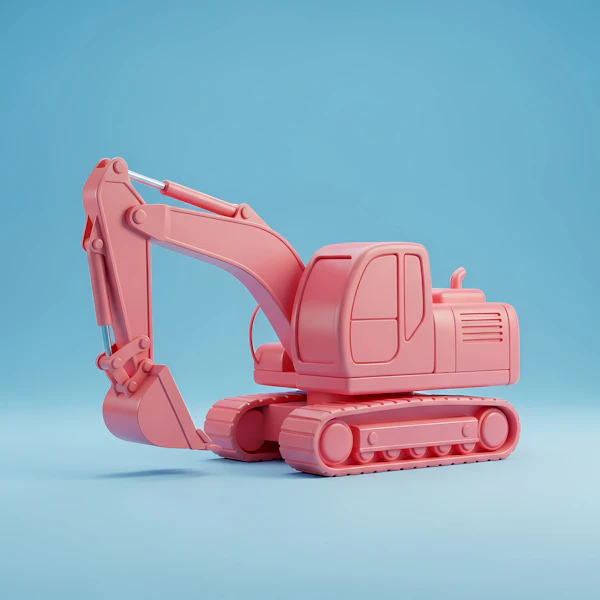 Pink Toy Excavator