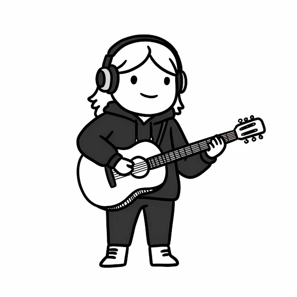 Cartoon Guitar Player