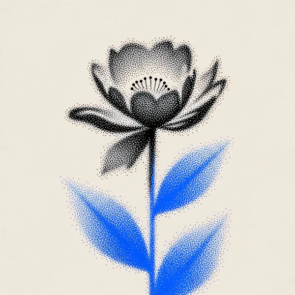 Pointillism Flower Art