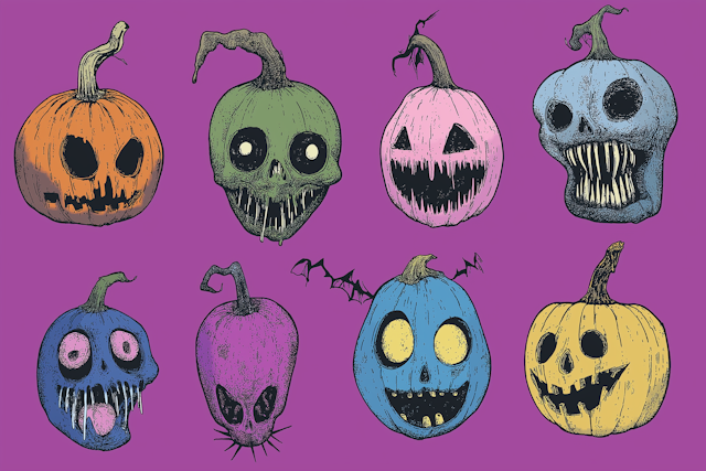 Stylized Halloween Pumpkins