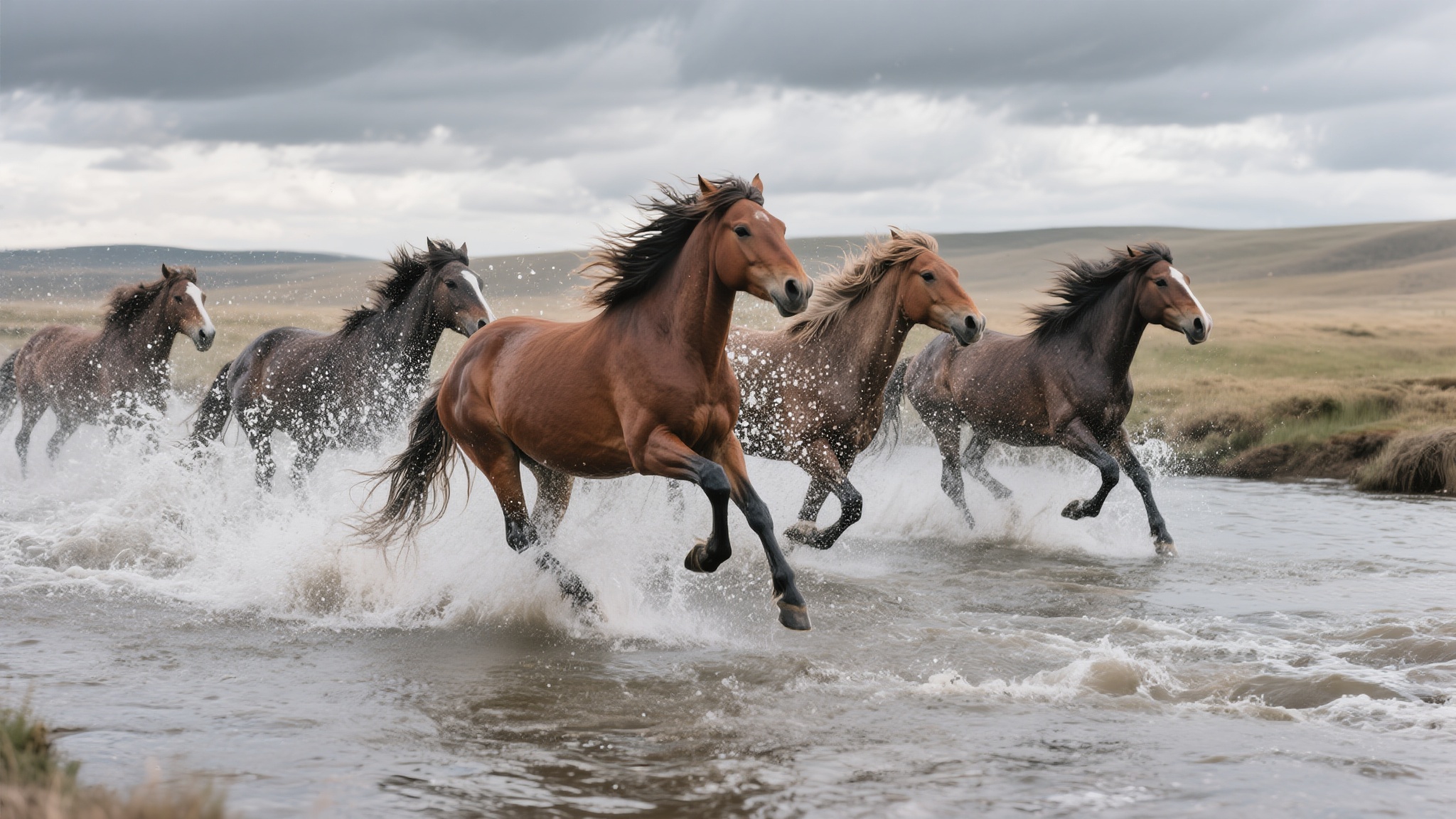 Galloping Wild Horses Photo on Lummi