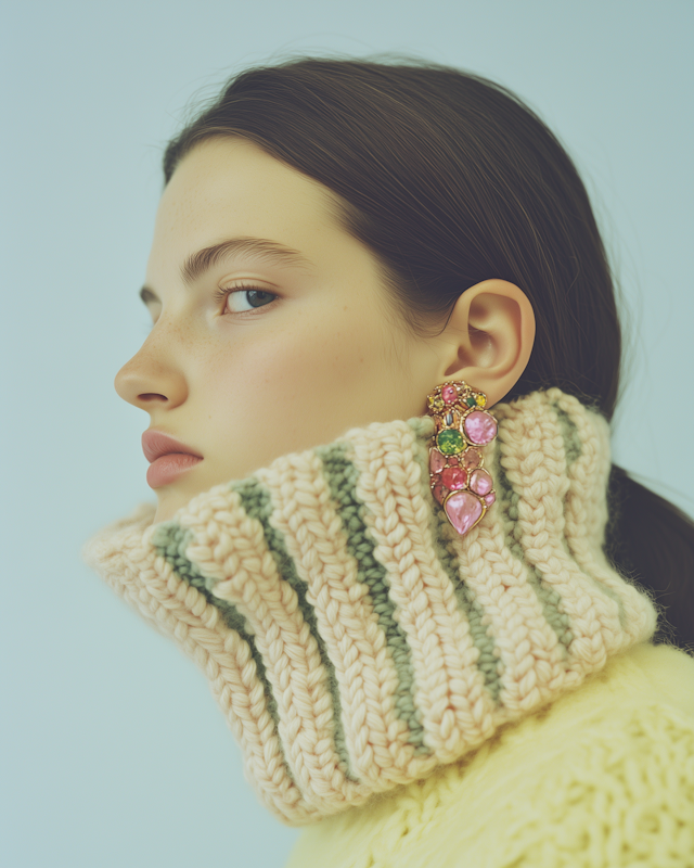 Profile of a Young Woman with Elegant Earring