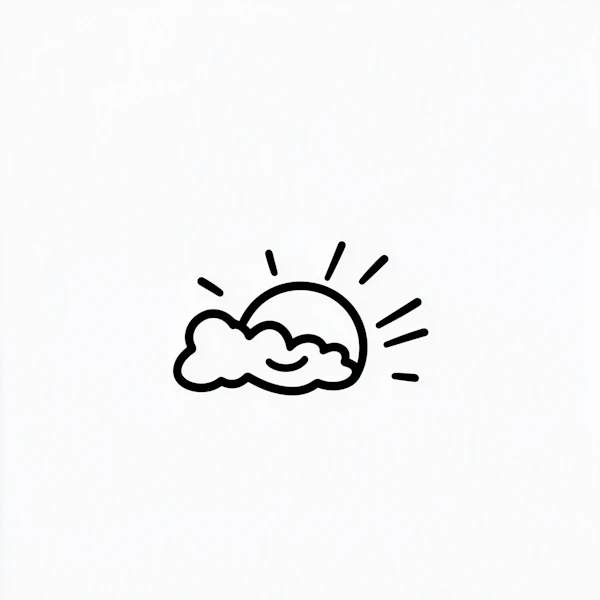 Minimalist Sun & Cloud