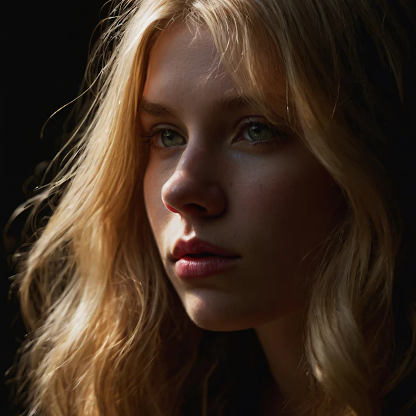 Contemplative Portrait of a Young Woman