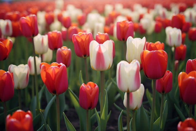 Sunset Radiance in the Tulip Fields