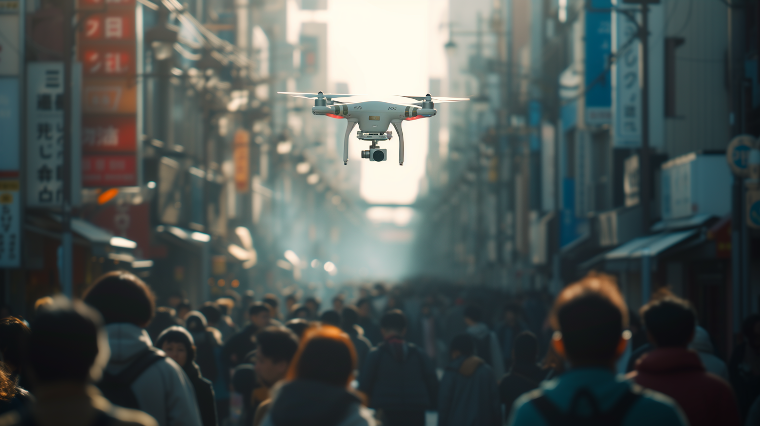 Urban Drone in Flight