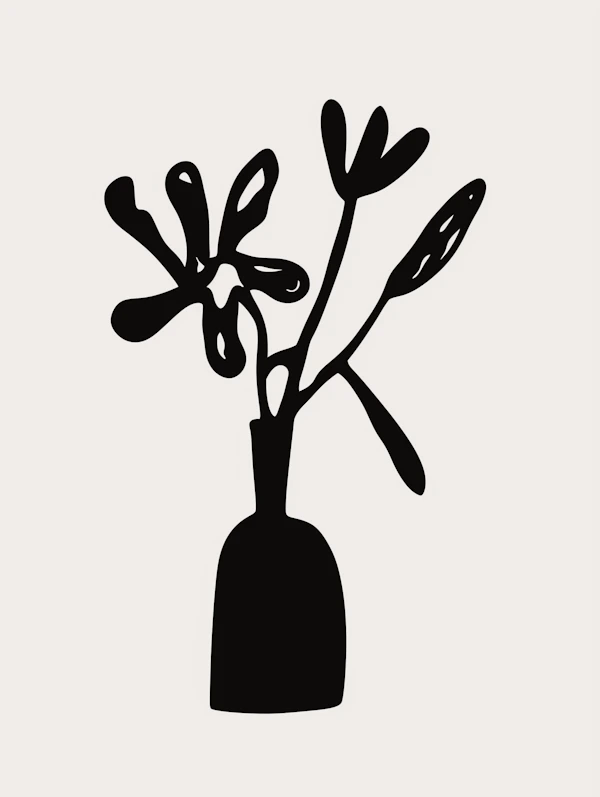 Abstract Floral Silhouette