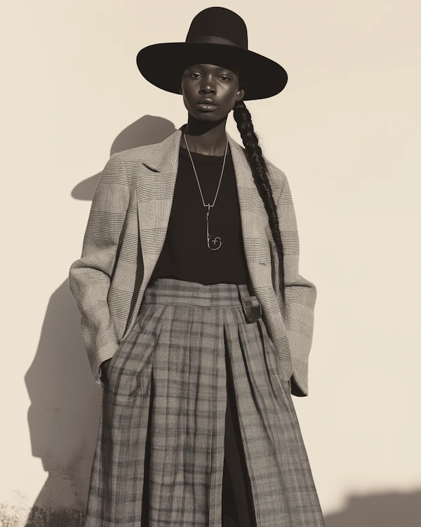 Elegant Portrait with Monochrome Fashion
