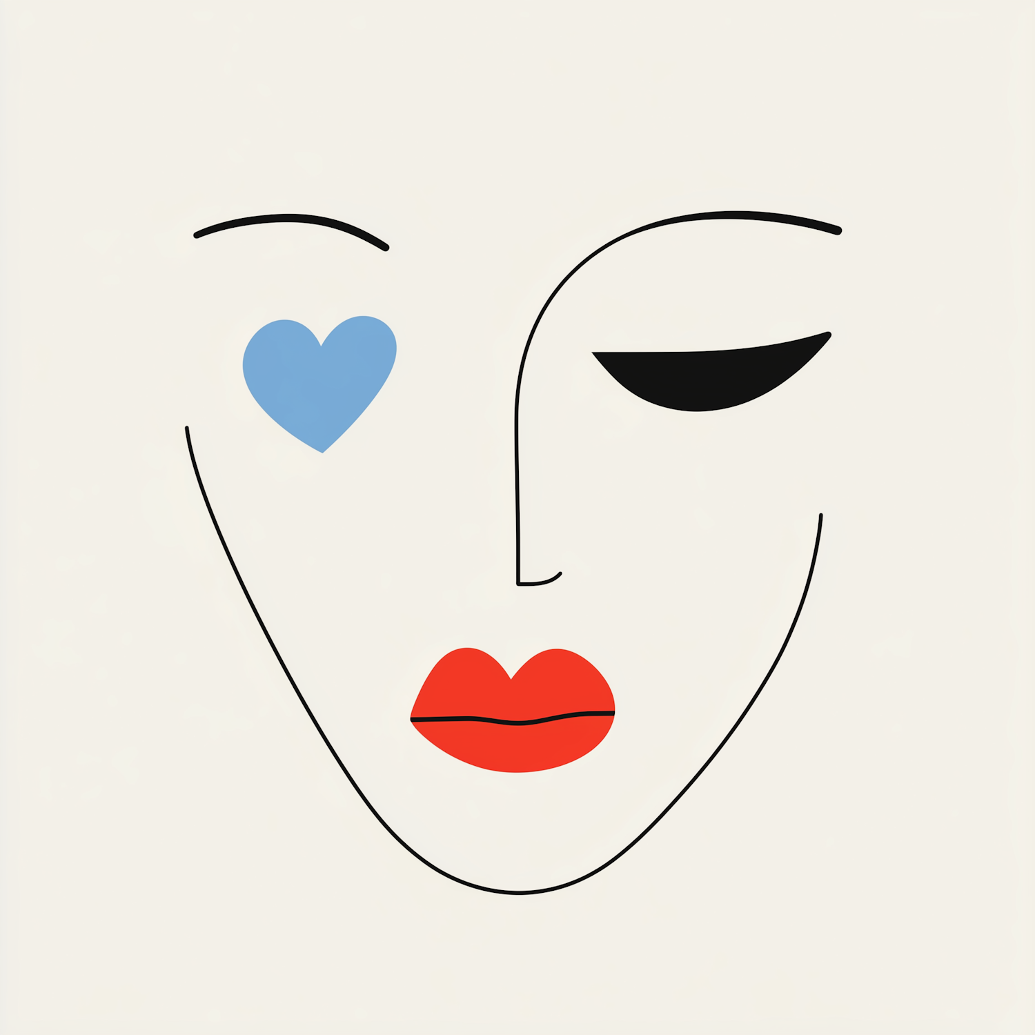 Minimalist Abstract Face