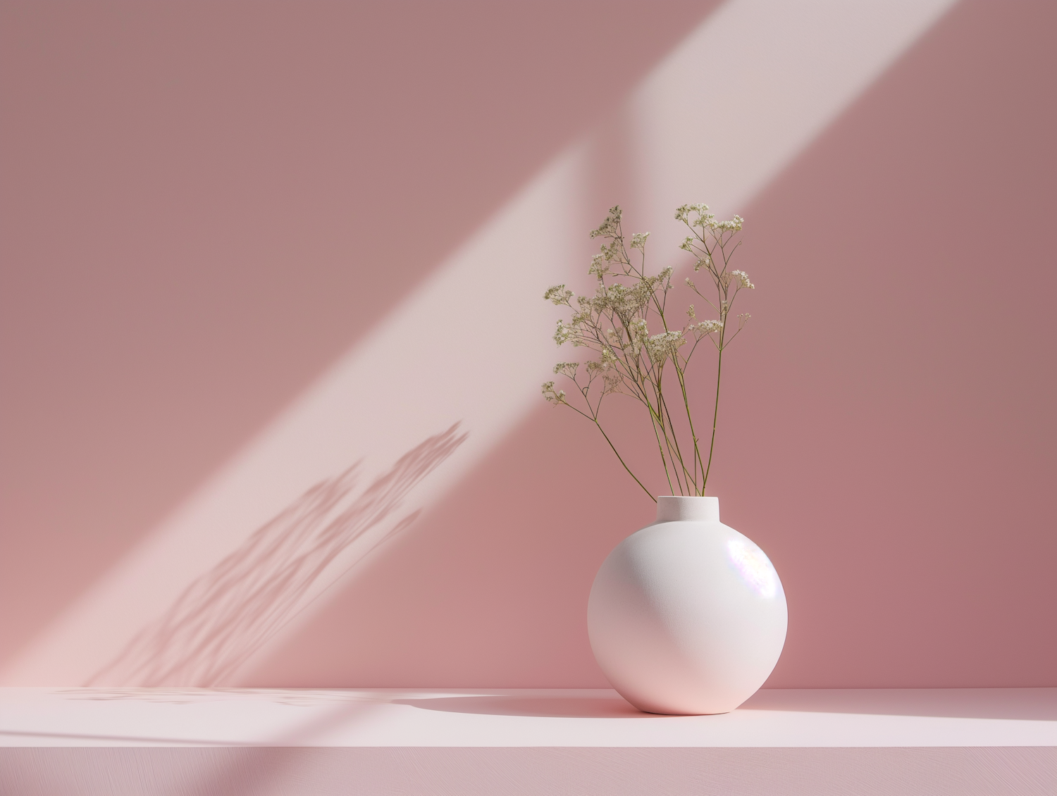 Elegant White Vase with Delicate Flowers