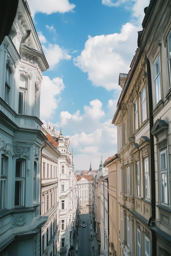 Picturesque European Street Scene