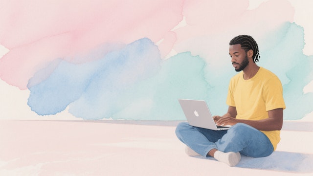 Man Working on Laptop