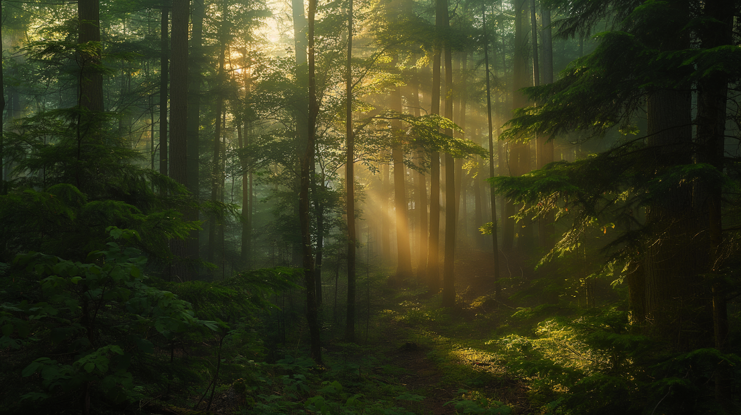 Serene Forest at Sunrise/Sunset