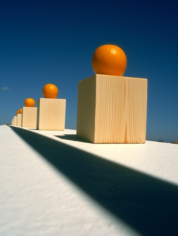 Perspective in Orange and Blue: The Art of Shadows and Blocks