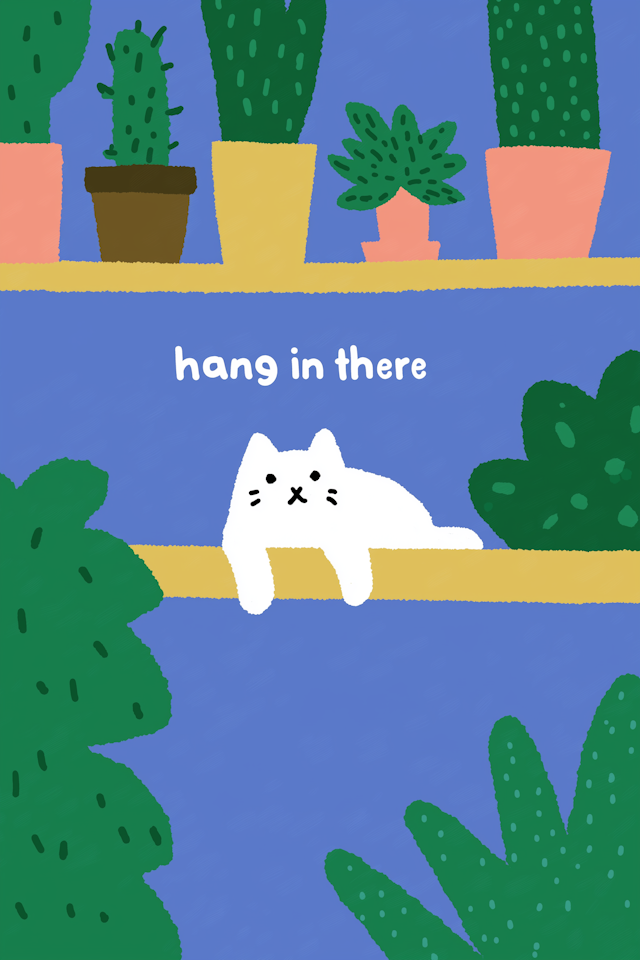 Cat on Shelf Illustration