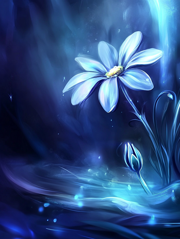 Ethereal Blue Flower