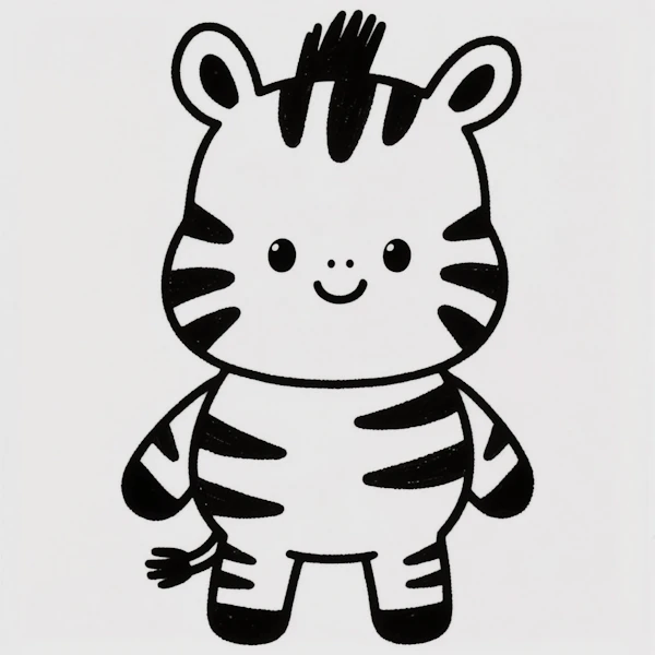 Adorable Zebra Cartoon