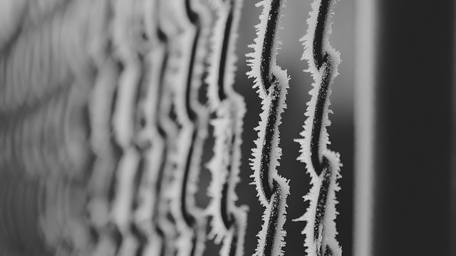 Frosty Chain-Link Fence