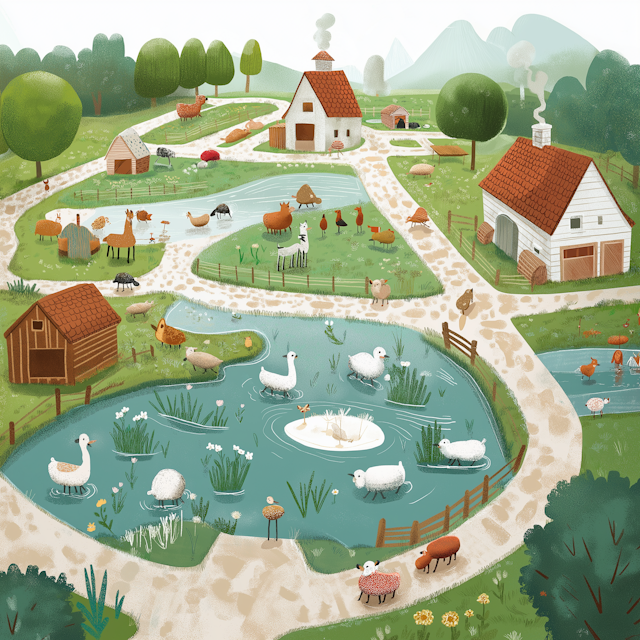 Cartoon Farm Illustration