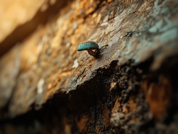 Blue Mushroom Close-Up