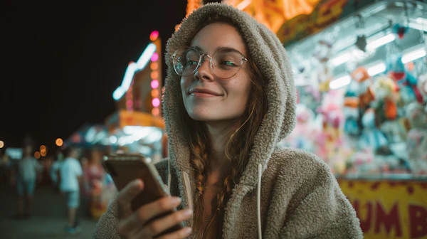 Woman at Night Carnival