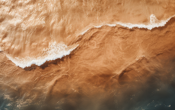 Golden Shoreline with Azure Waves