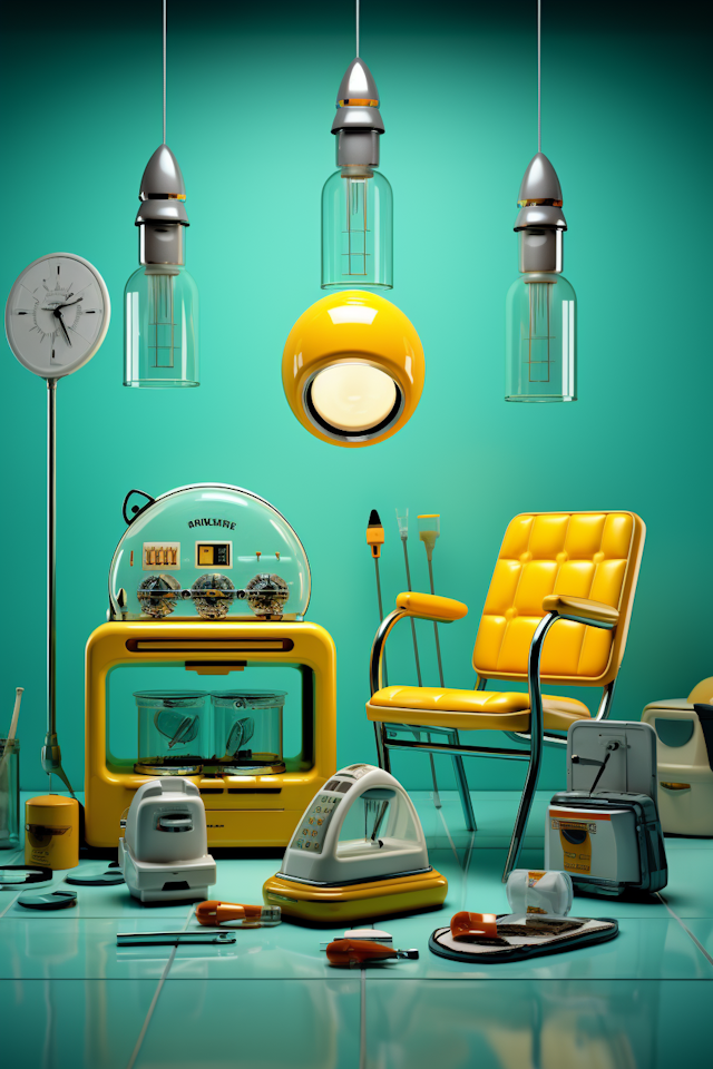 Retro-Futuristic Mid-Century Modern Composition