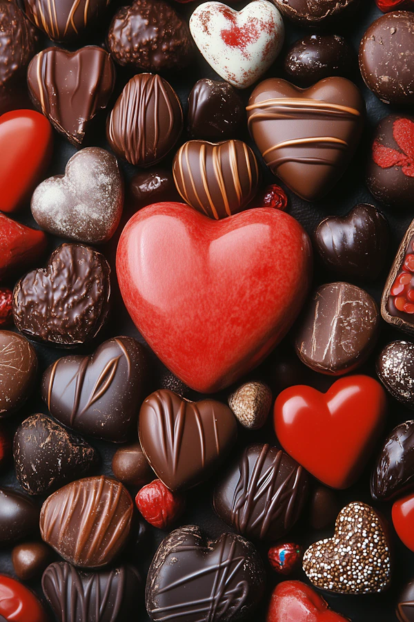 Heart-Shaped Chocolates Assortment