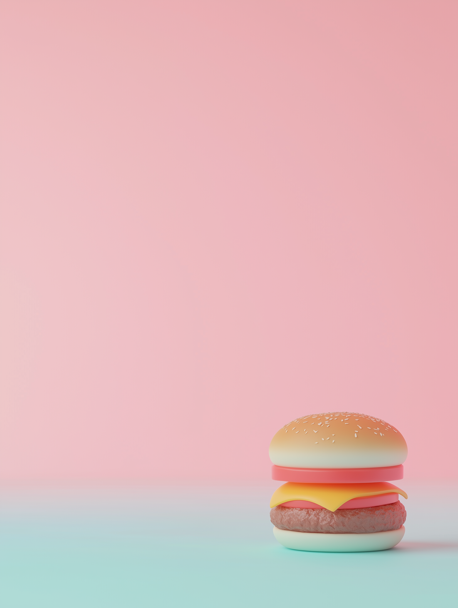 Surreal Pastel Hamburger Art