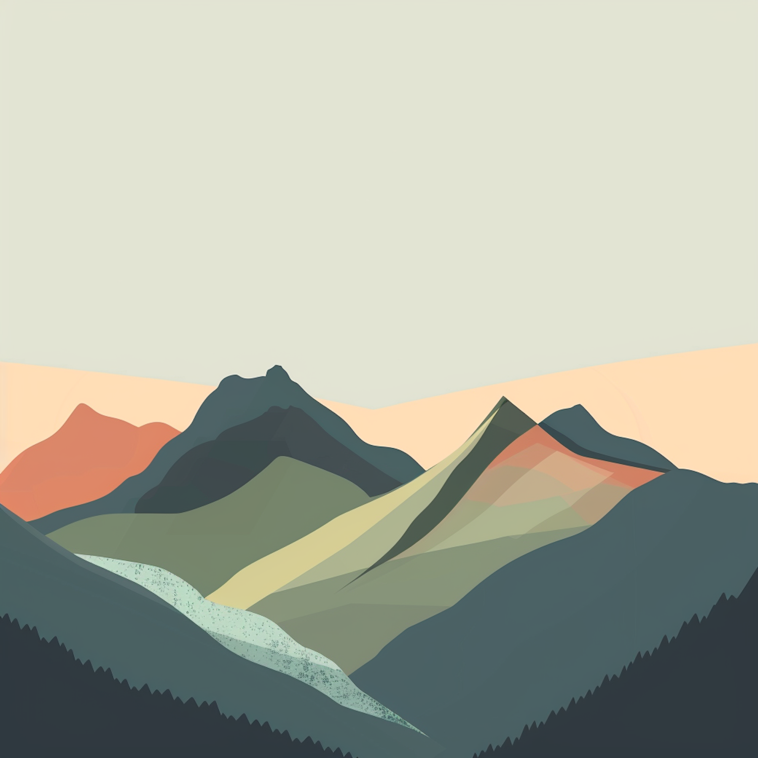 Abstract Mountain Landscape