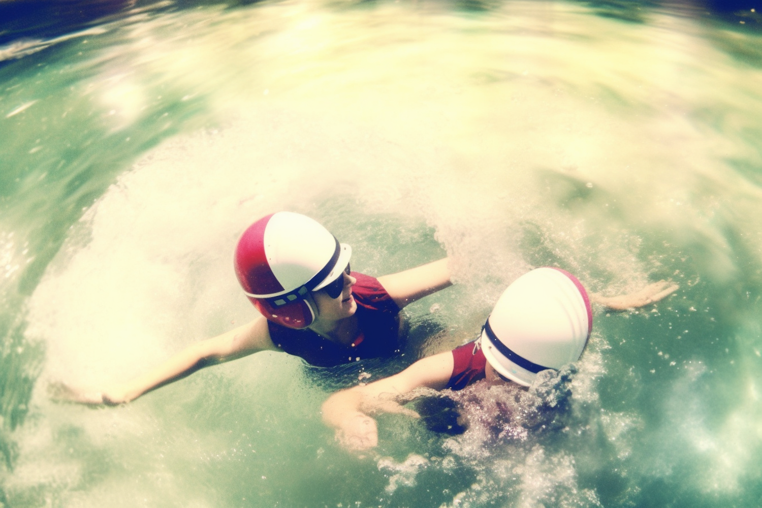 Water Adventure Team in Helmets