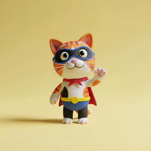Superhero Cat Character
