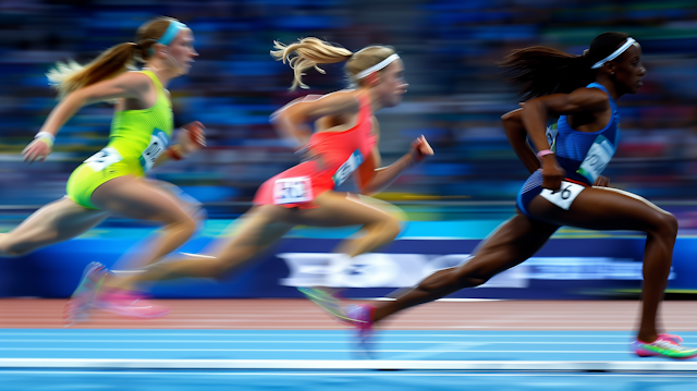 Female Sprinters in Motion