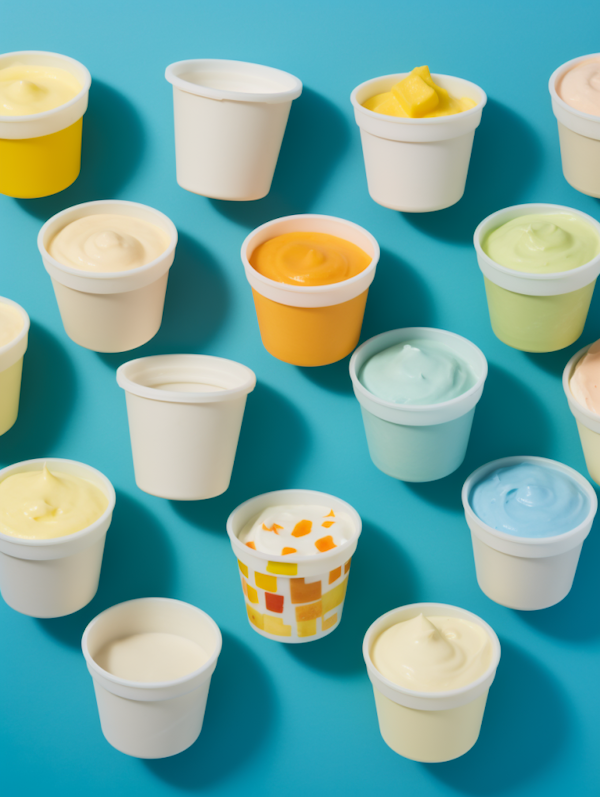 Vibrant Array of Colorful Yogurt Bliss