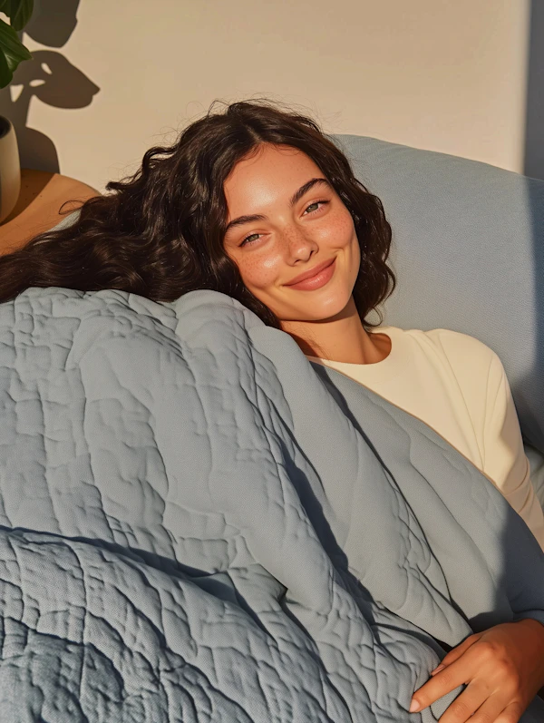 Cozy Woman on Bed