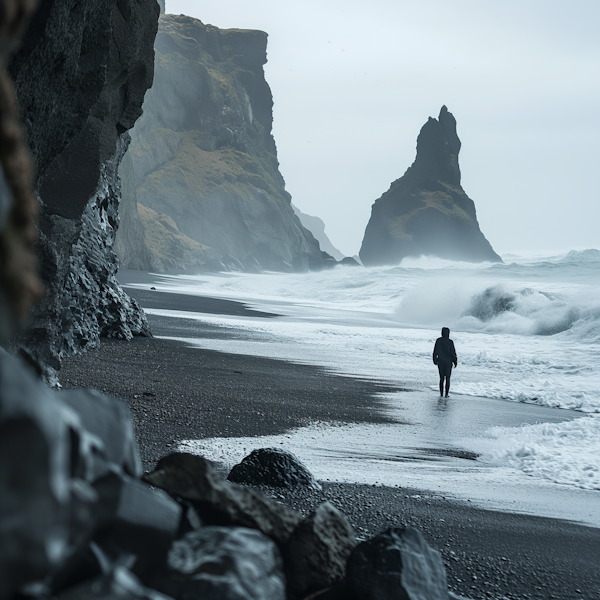 Solitude Amidst the Stormy Seascape