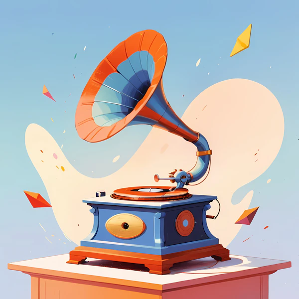 Whimsical Gramophone Art