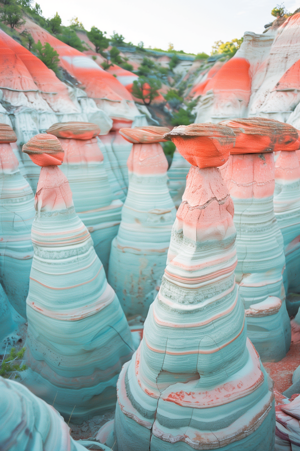 Colorful Hoodoos in Natural Landscape