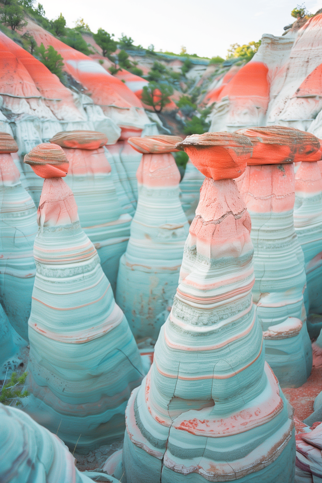 Colorful Hoodoos in Natural Landscape