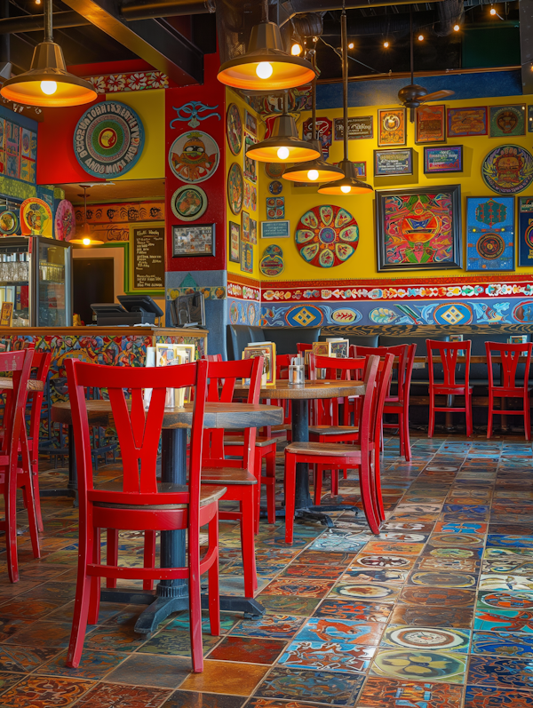 Vibrant and Colorful Restaurant Interior