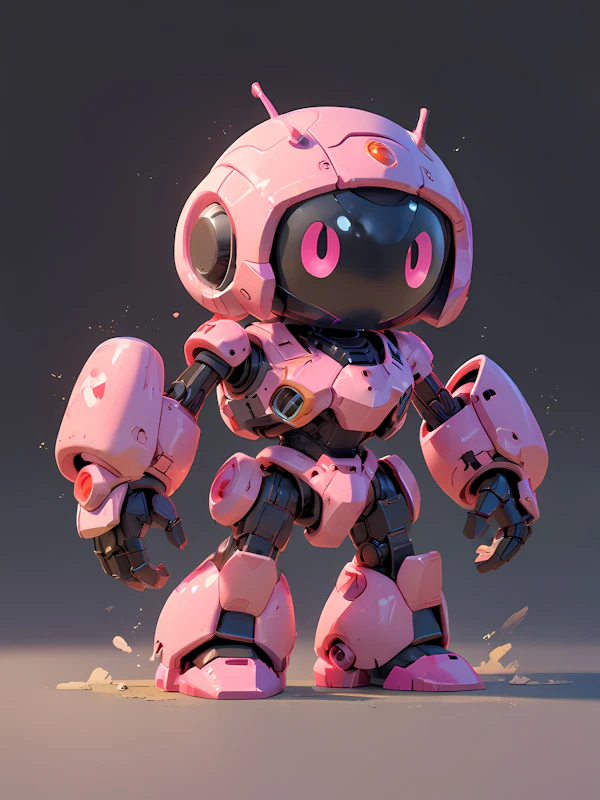 Futuristic Pink Robot