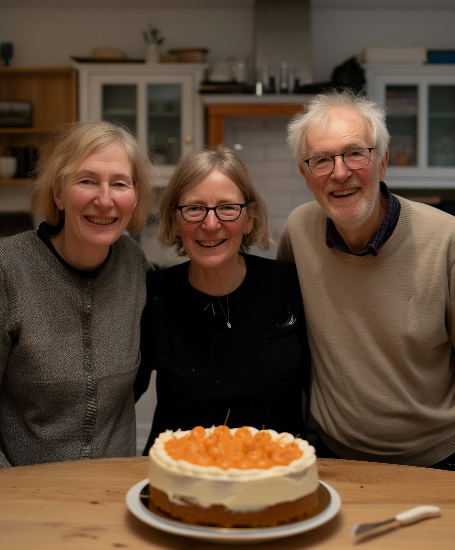 Elderly Friends Celebrating with Cake