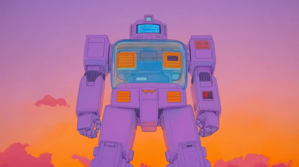Futuristic Robot at Sunset