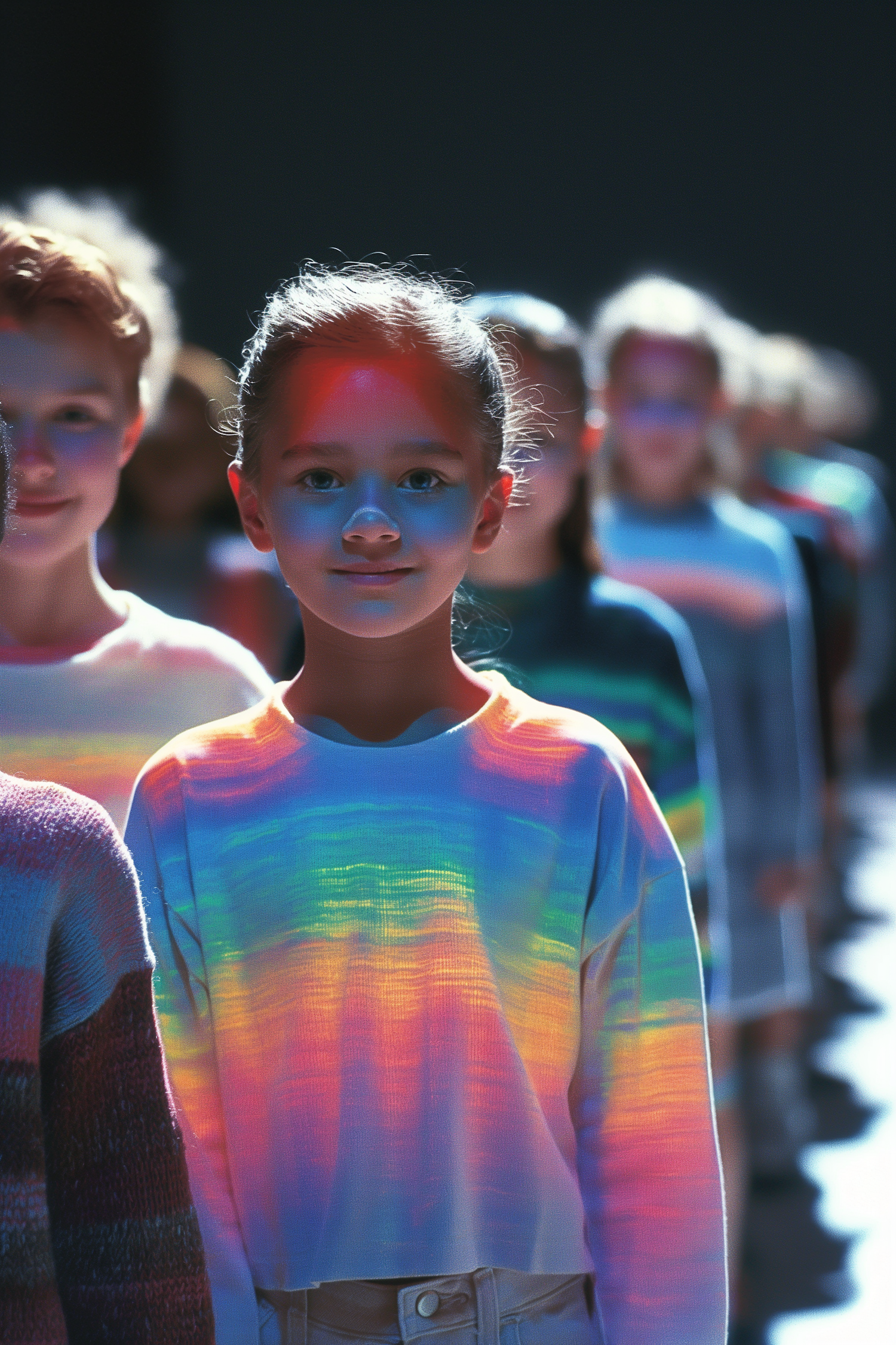 Girl with Rainbow Light