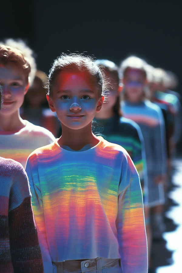 Girl with Rainbow Light