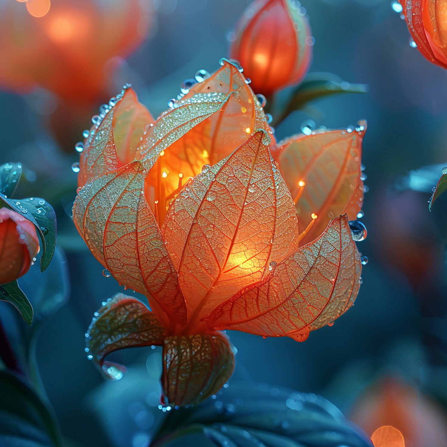 Glowing Orange Flower